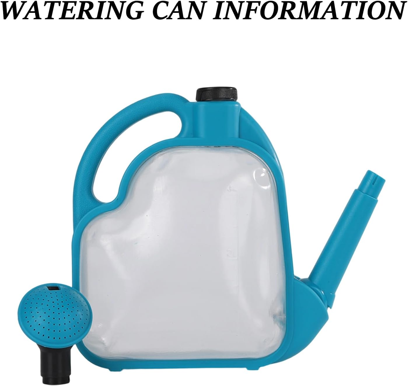 Foldable Watering Can 0.8 Gallon Transparent Plastic with Long Spout & Ergonomic Handle, Compact for Indoor Outdoor Plants（Blue