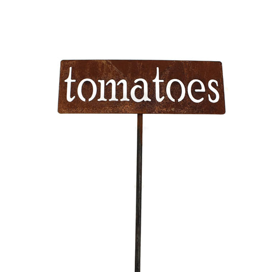 Classic Metal Garden Markers 19 Inches Tall (tomatoes, Naturally Rusted)