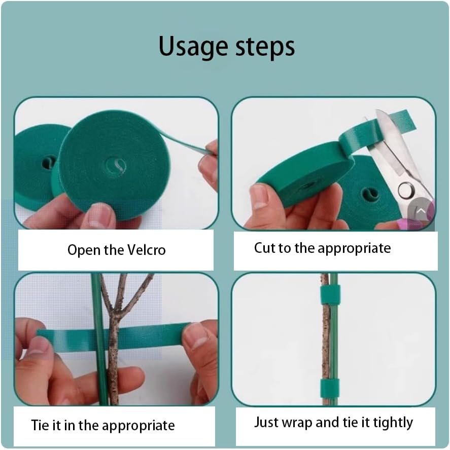 Garden Plants Tape Ties for Climbing Stakes Grafting Clips Support(143 Feet X1/3 Inch Green)