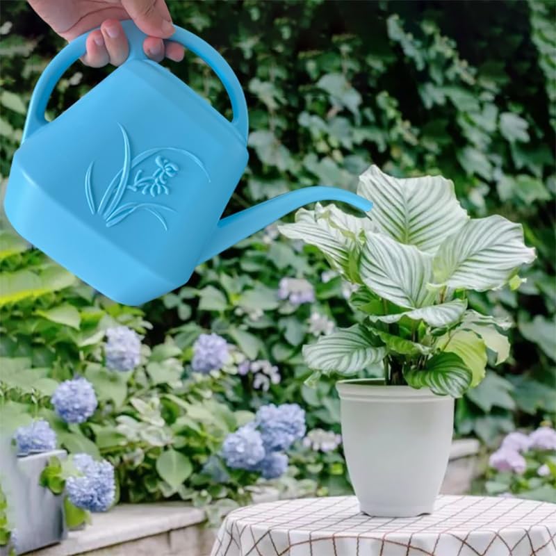 Plant Watering Can - 1 Gallon - Sky Blue - with Long Spout for Indoor and Outdoor Plant Garden