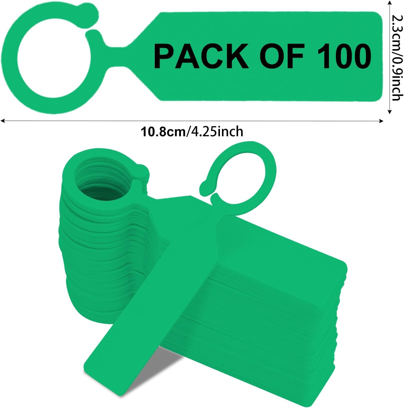 Plant Labels Yuanling 100Pcs Plastic Waterproof Plant Tree Tags Nursery Garden Markers for Indoor Outdoor Gardening Plants Vegetables Flowers Potted (Green Color with 1 Marker Pen)