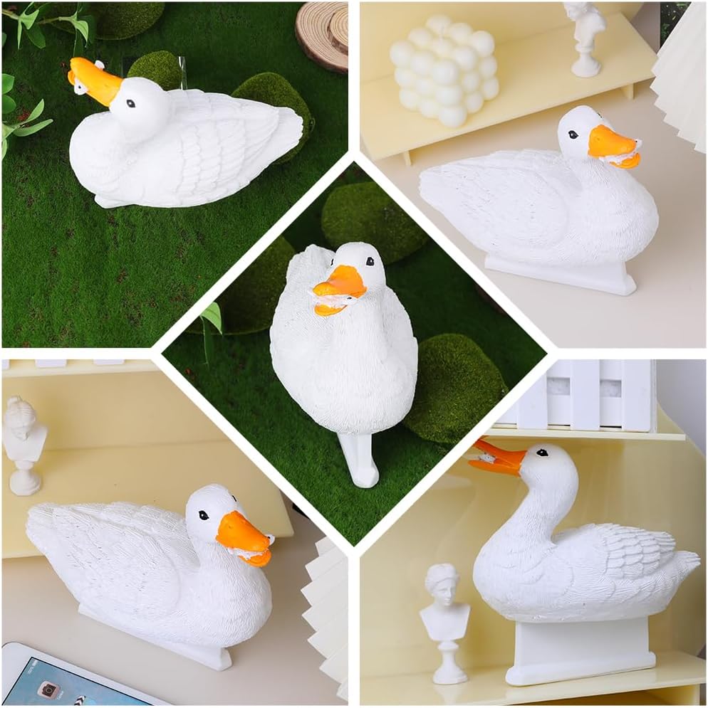 FineInno Floating Resin Duck Figurine Aquarium Decoration Decor Pond Statue Outdoor Accessories Fish Tank Floating Duck Funny Craft for Garden, Park, Pool