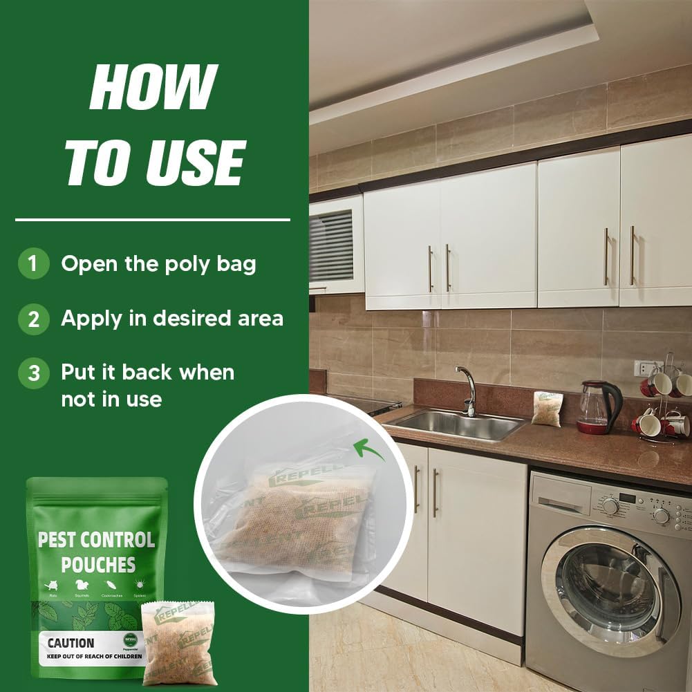 Pest Control, Mouse Repellent Pouches, Rodent Repellent, Mice Repellant Indoor, Peppermint Mice to Repel Spider, Ant, Roach & Mosquito, Rat Repellant Outdoor, Keep Mouse Out of Camper-10P