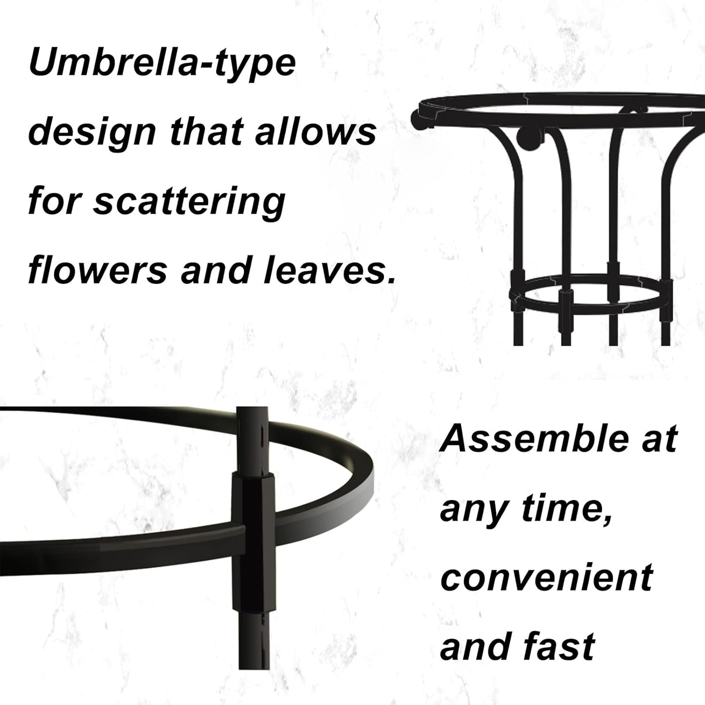 BestAlice Garden Obelisk Trellis for Climbing Plants, 73 Inch Tower Obelisk Garden Trellis, Vertical Metal Umbrella Trellis Tower with PE Coated, Black Lightweight Plant Tower for Indoor Outdoor Use