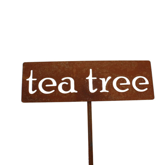 Classic Metal Garden Markers 19 Inches Tall (tea tree, Naturally Rusted)