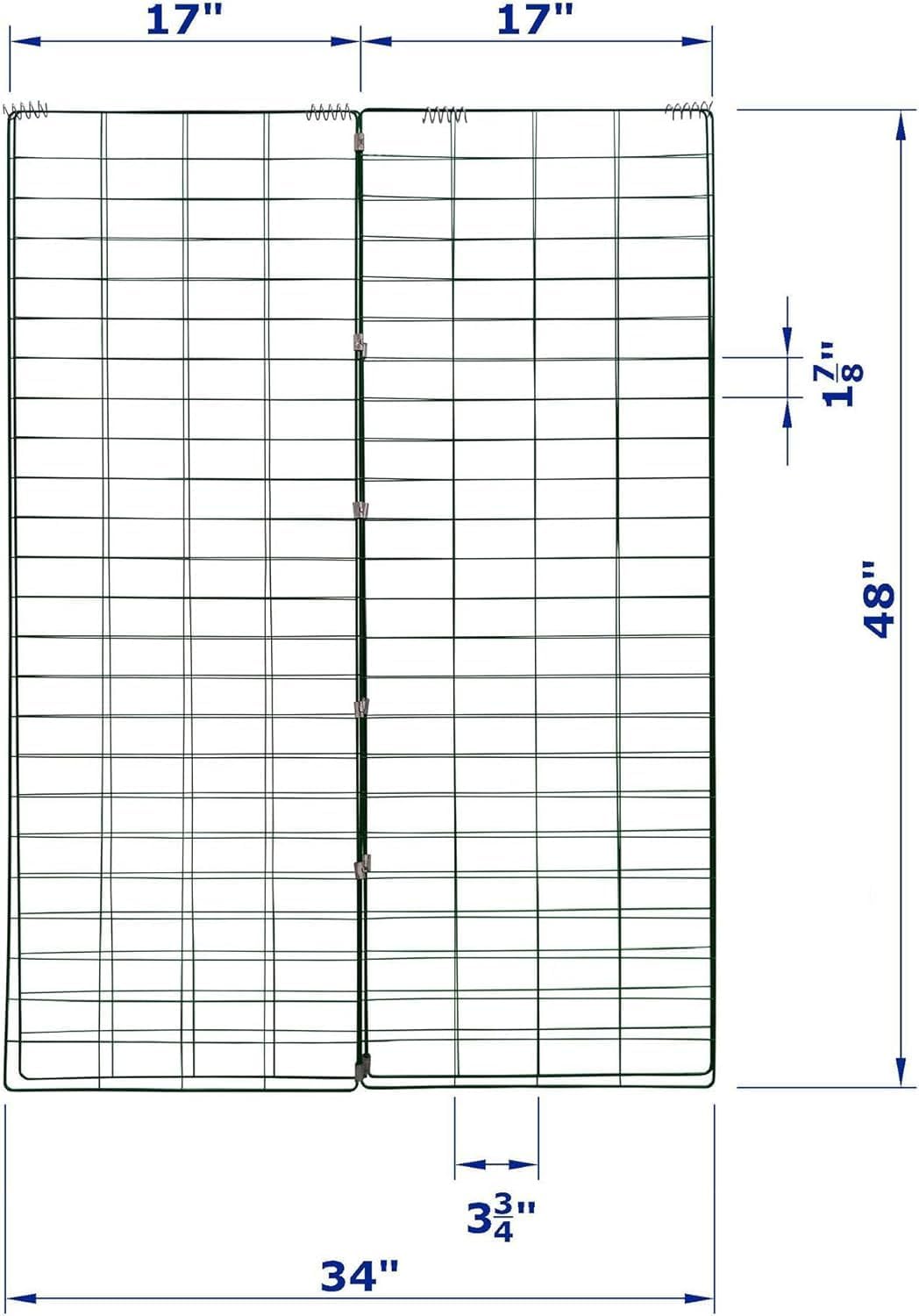 Garden Cucumber Trellis A-Frame Folding Plant Trellis 48 Inch by 34 Inch for Climbing Vegetables Flowers Black 1 Pack with Clips,Cable Ties and Ground Stakes