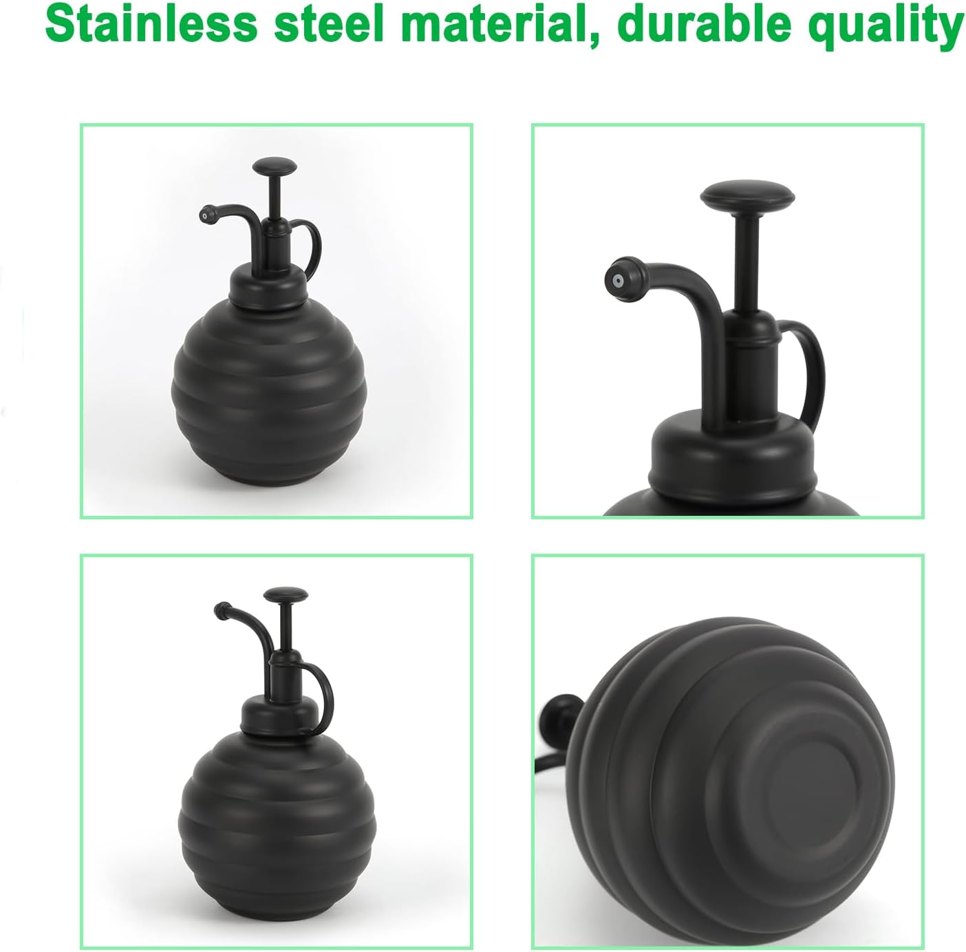 Plant Mister Spray Bottle, 500ml/17oz, Vintage Style Water Sprayer (Black)