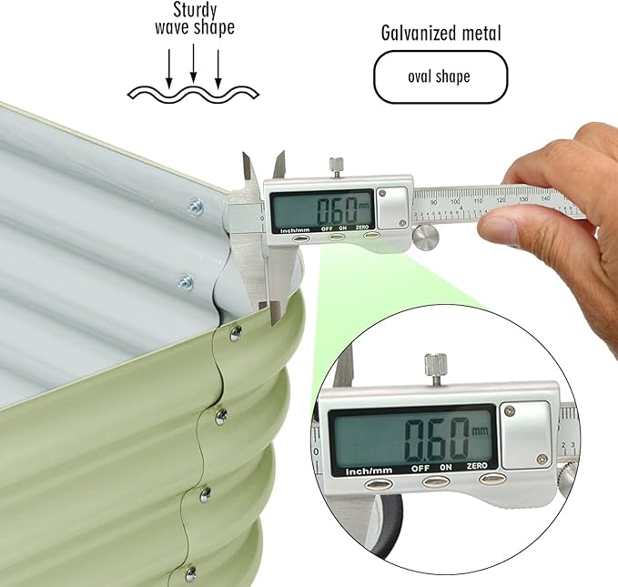 BPS Metal Raised Garden Bed, 2-Pack 2.5FT Diameter Galvanized Planter Raised Garden Boxes for Flower Planters, Vegetables Herb