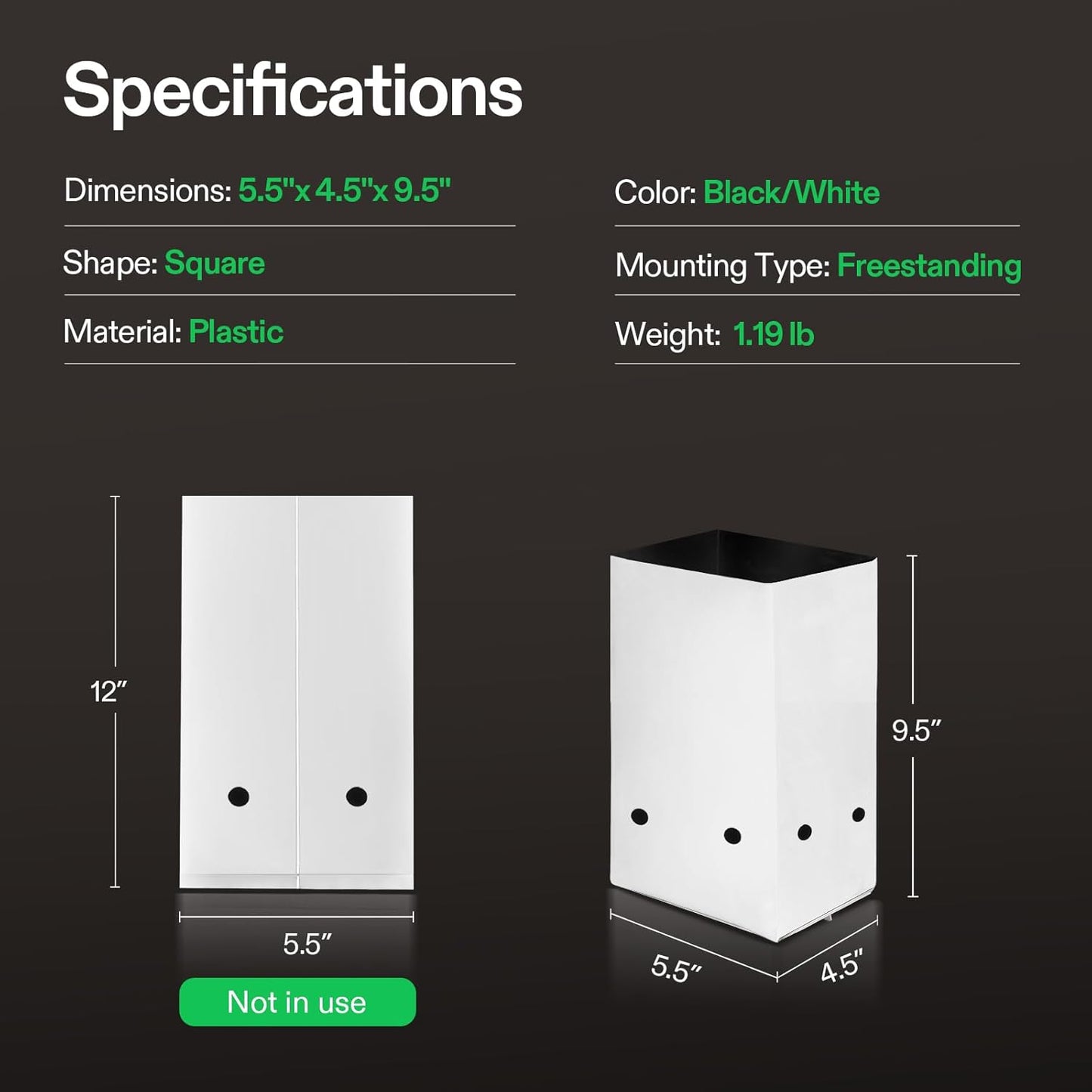 VIVOSUN 50-Pack 1 Gallon Grow Bags for Plants, Black-and-White Panda Film Containers Thick Plastic Bag for Potting Seedlings, and Rooting