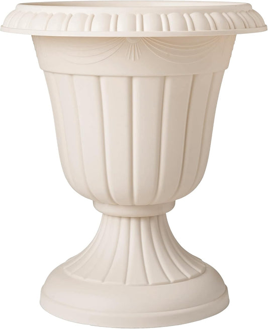 PL10BG Classic Traditional Plastic Urn Planter Indoor/Outdoor 15" x 13", Beige