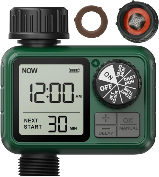 Sprinkler Timer, XinFuture Water Timer, Programmable Garden Hose Timer with Rain Delay, Manual& Automatic Watering System, Waterproof Digital Irrigation Controller Watering Lawn Evenly&Efficiently