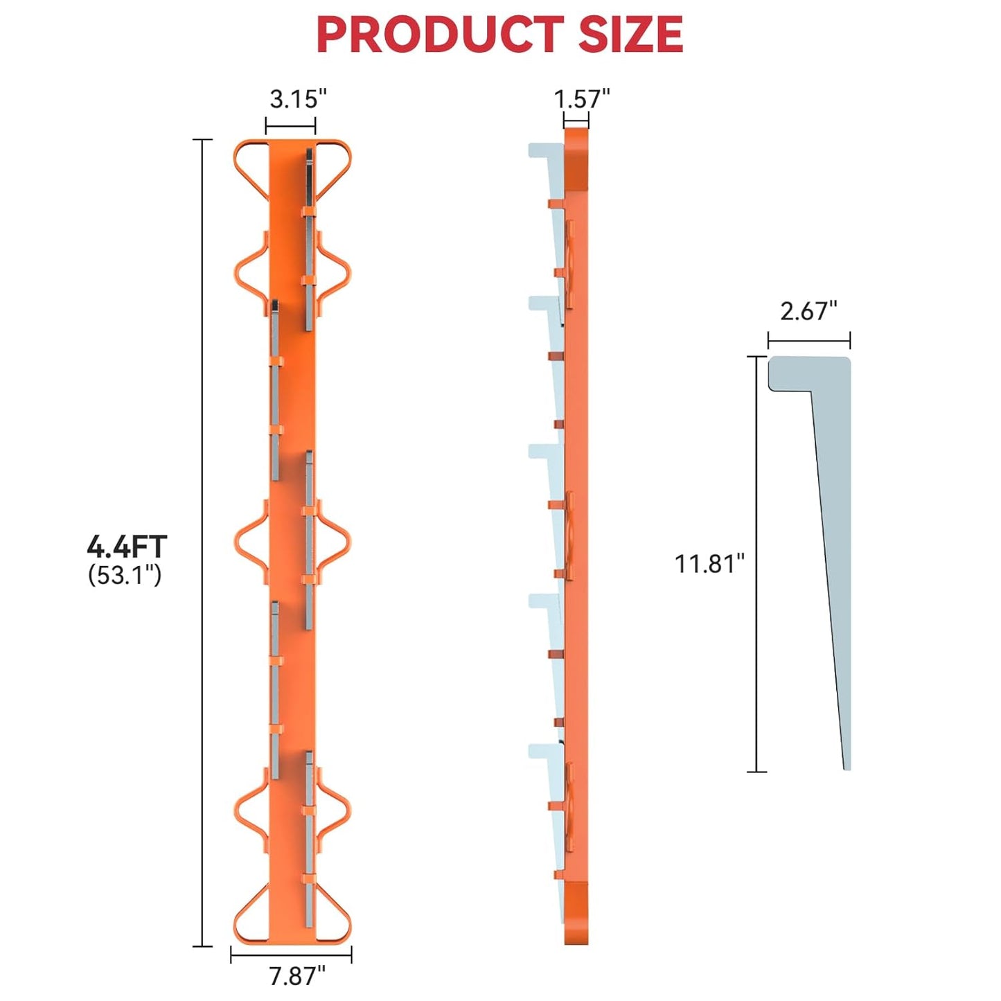 4ft Woven Wire Fence Stretcher Bar with 5 Wedges Heavy Duty Wire Stretcher Fence Tool for Farms, Ranches, Garden Barriers, Yard (Orange)