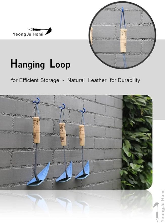 Original Hand Hoe with Hanging Loop & Mini Homi Made by Korean Master Blacksmith Seok NOH-KI (Standard Plus Mini)