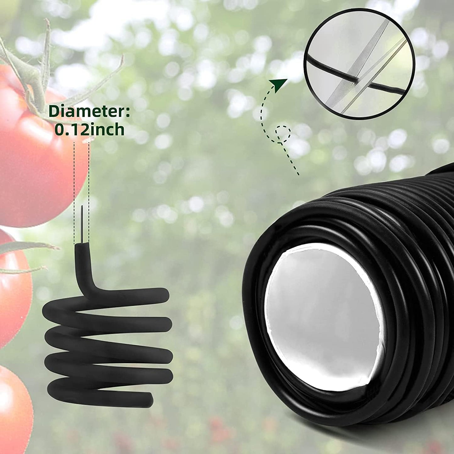 Decoroca Soft Plant Ties for Support - 65.6' Reusable Waterproof Plant Wire, Garden Twist, Office Organization and Decoration Binding（2pcs/Black）