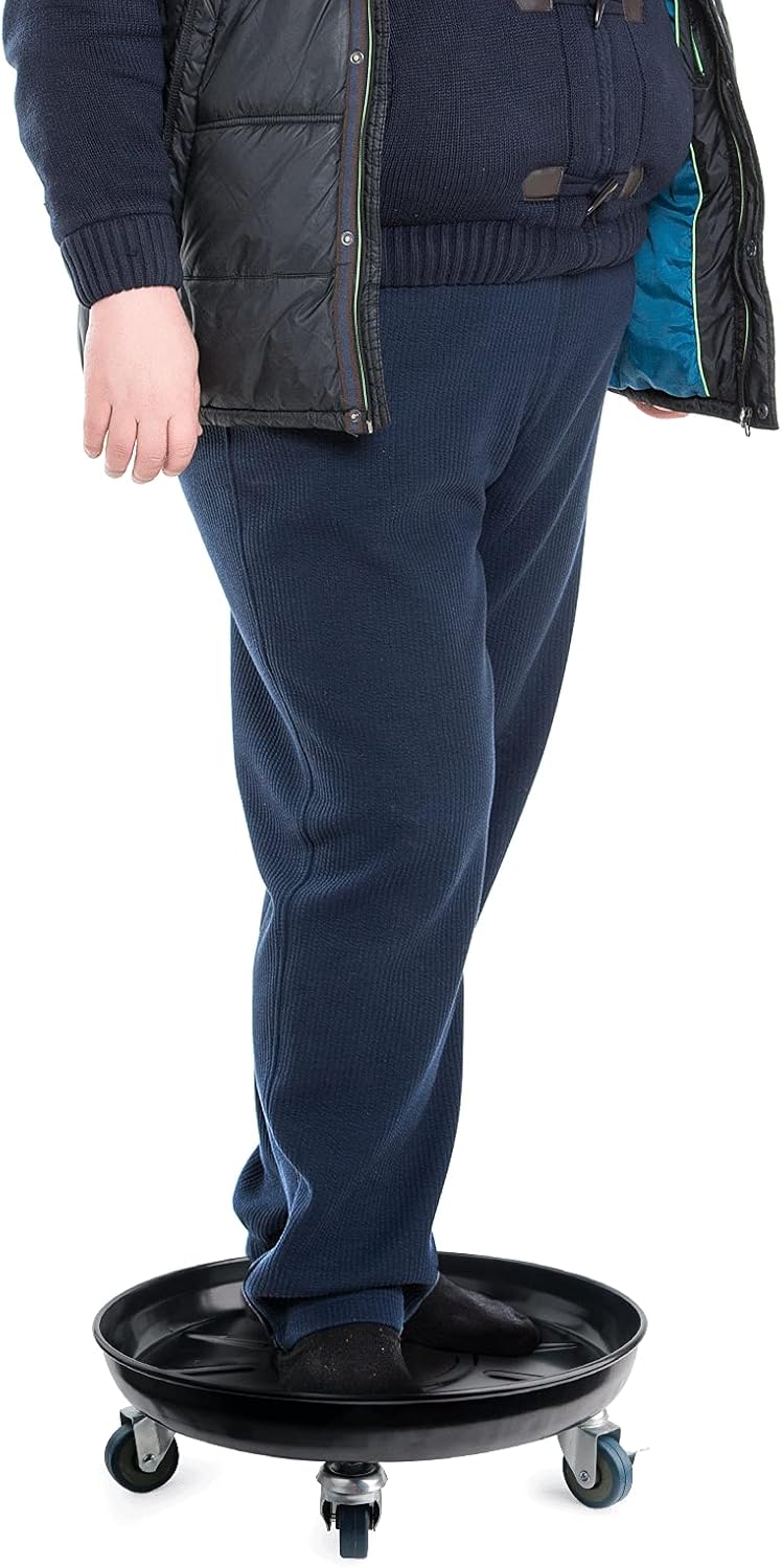 Choclaif Plant Caddy with Wheels,2 Pack Black Heavy Duty Plant Stand with Universal Wheels,Round Pot Trolley for Indoor Outdoor (14)