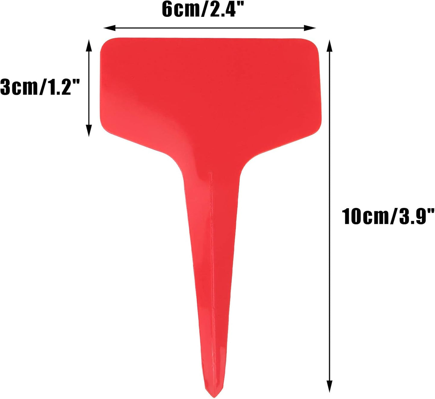 Red Plant labels,100 Pcs 6 x10cm Plastic Plant T-Type Tags Nursery Garden Labels