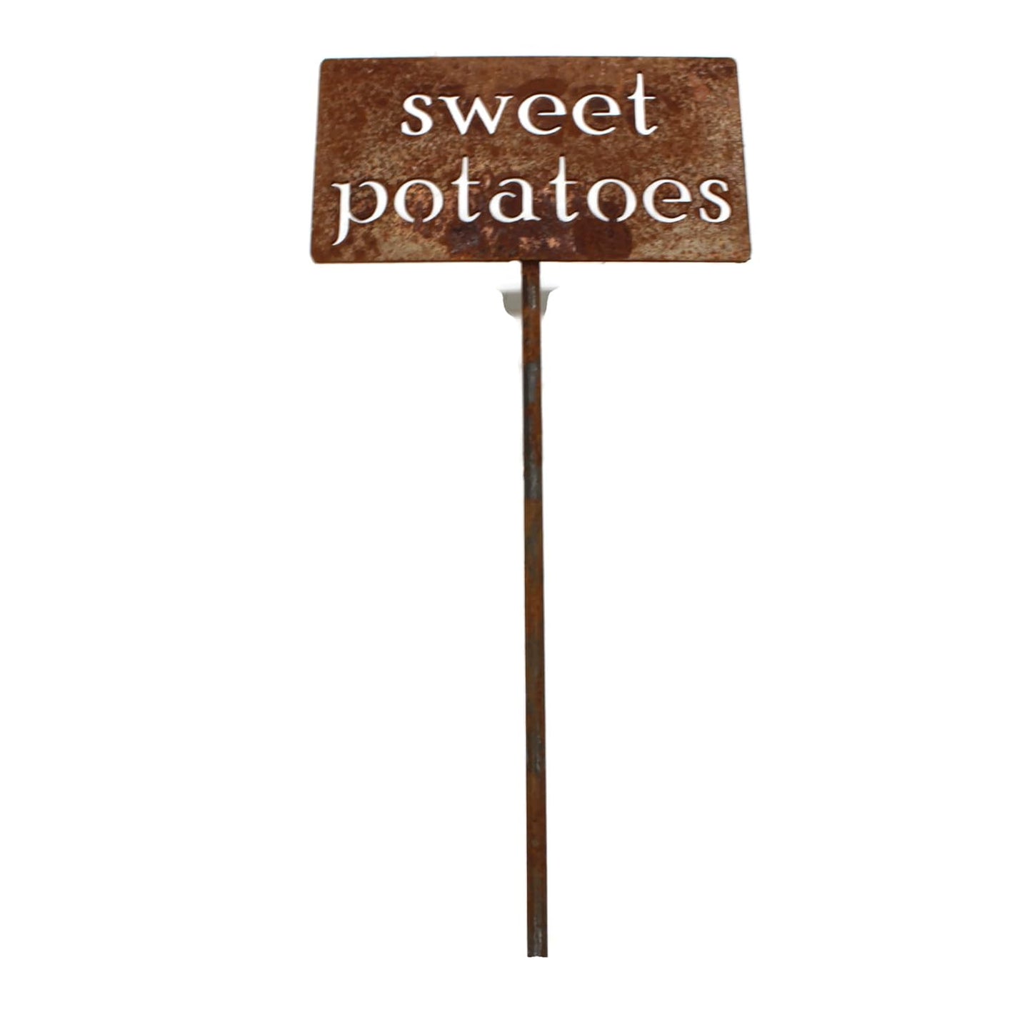 Classic Metal Garden Markers 19 Inches Tall (sweet potatoes, Naturally Rusted)