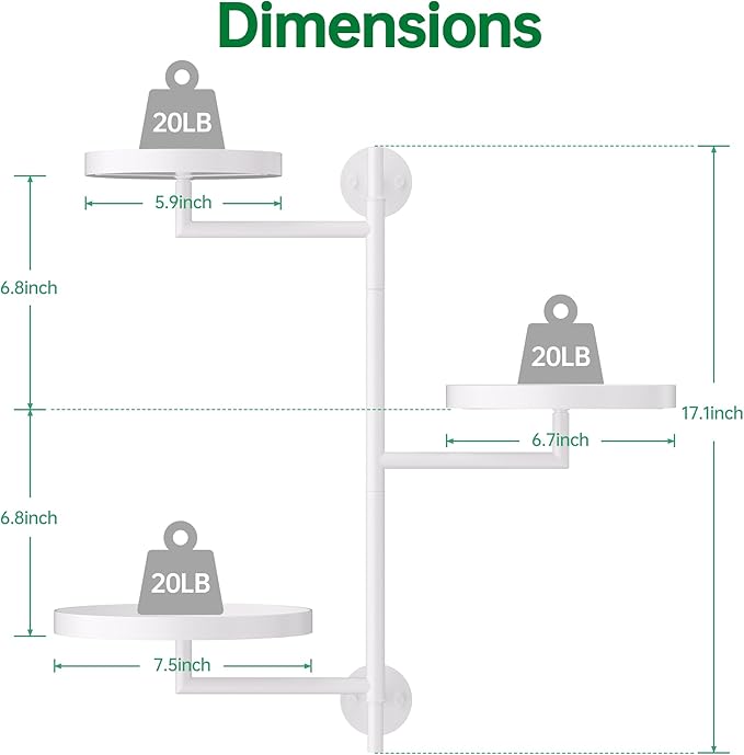 Rotating Window Plant Shelves, 3-Tier Metal Plant Shelf Indoor, White Plant Stand, Plant Rack for Wall Planters for Plants¡ê?Window Sill Gifts for Plant Lovers