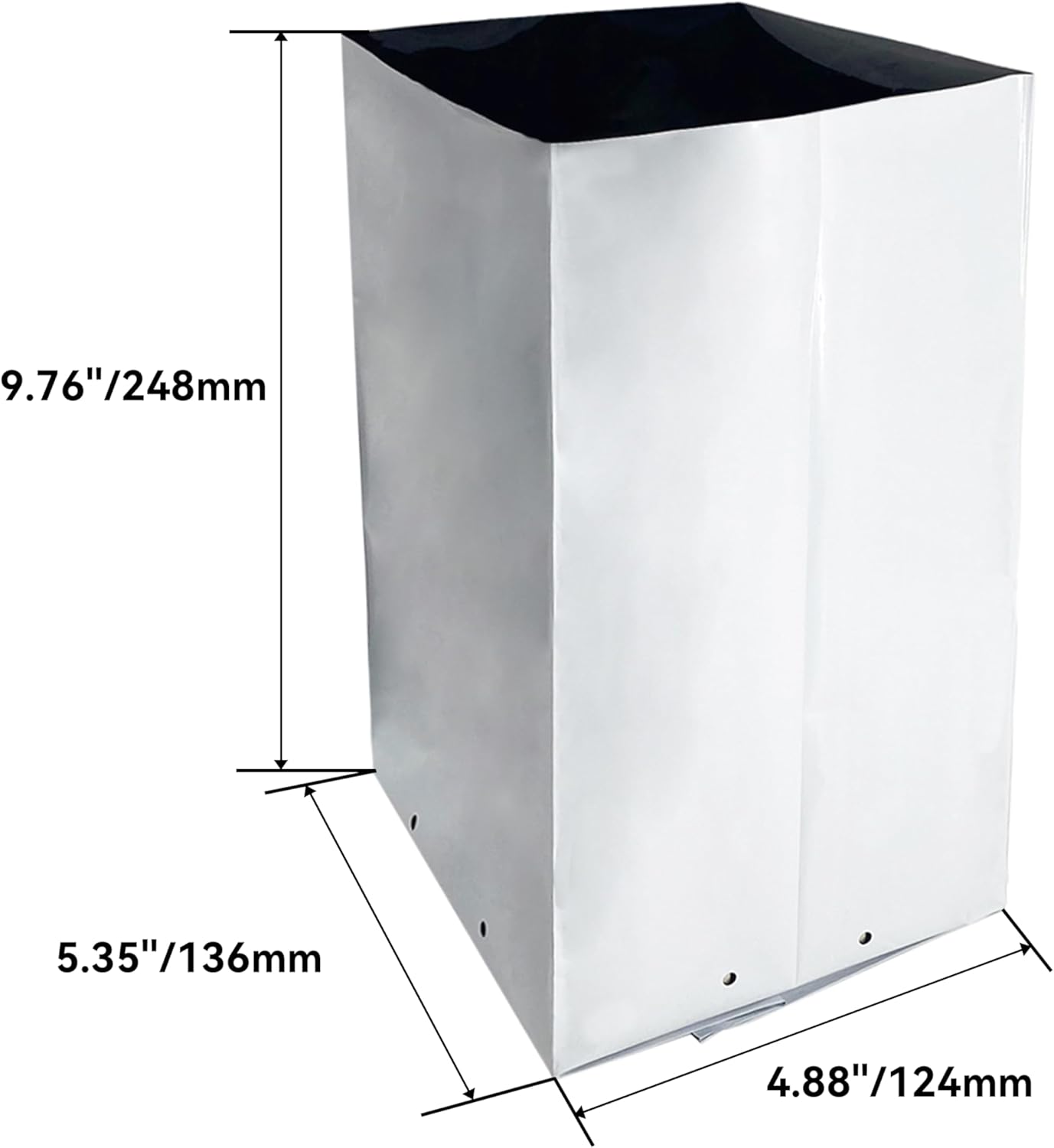 Poly Grow Bag Planters 1 Gallon Grow Bag, 50 Pack Panda Film, Black and White