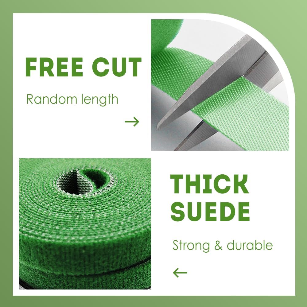 Reusable Plant Ties Tape for Climbing Plants, Garden Ties Tomato Plant Supports, Adjustable Garden Twine & Twist Ties Plant Ties for Outdoor Indoor Plants Stakes Gardening Supplies (Yellow, 3 Rolls)