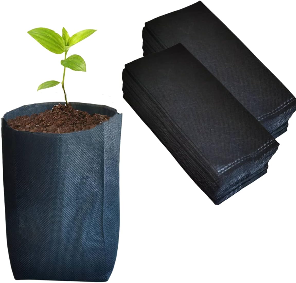 gardtree Plant Nursery Bags 5.5" * 6.3" 200PCS, Non-Woven Biodegradable Plant Grow Bags Fabric Seedling Starter for Vegetable Flower Fruit Saplings Tree, Home Garden Supply