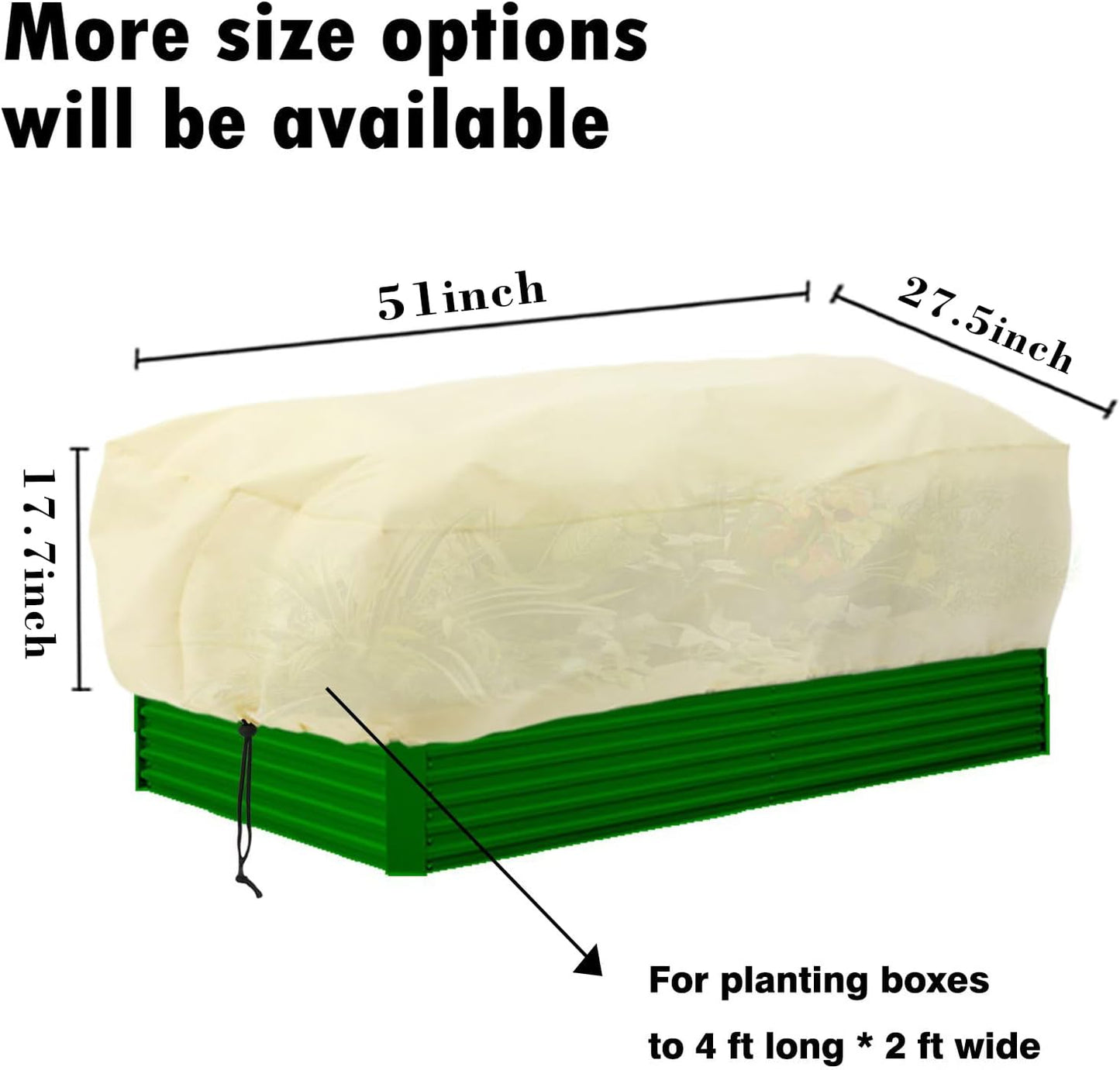 Rectangular Plant Protector, Winter Outdoor Garden Plant Frost Protection Blanket Bag, 2 Pieces, 51 x 27.5 x 17.7 inches