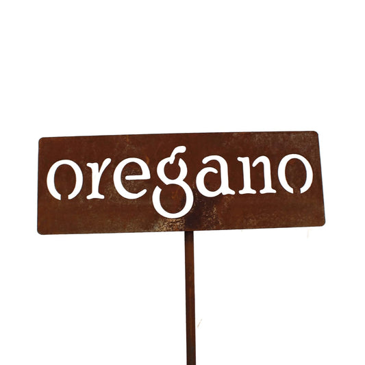 Classic Metal Garden Markers 19 Inches Tall (oregano, Naturally Rusted)