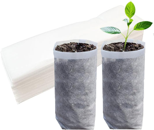 Belit 50 Pcs 10.2" H Deep Nursery Grow Bags, Non-Woven Plants Pots Container for Starting Rooted Plants Vegetable, Flower, Seedling Tree