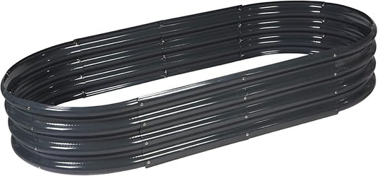 Raised Garden Bed Galvanized Planter Box Outdoor, Rot-Resistant Metal Garden Bed Planter for Vegetables Flower Herb (3- Grey)