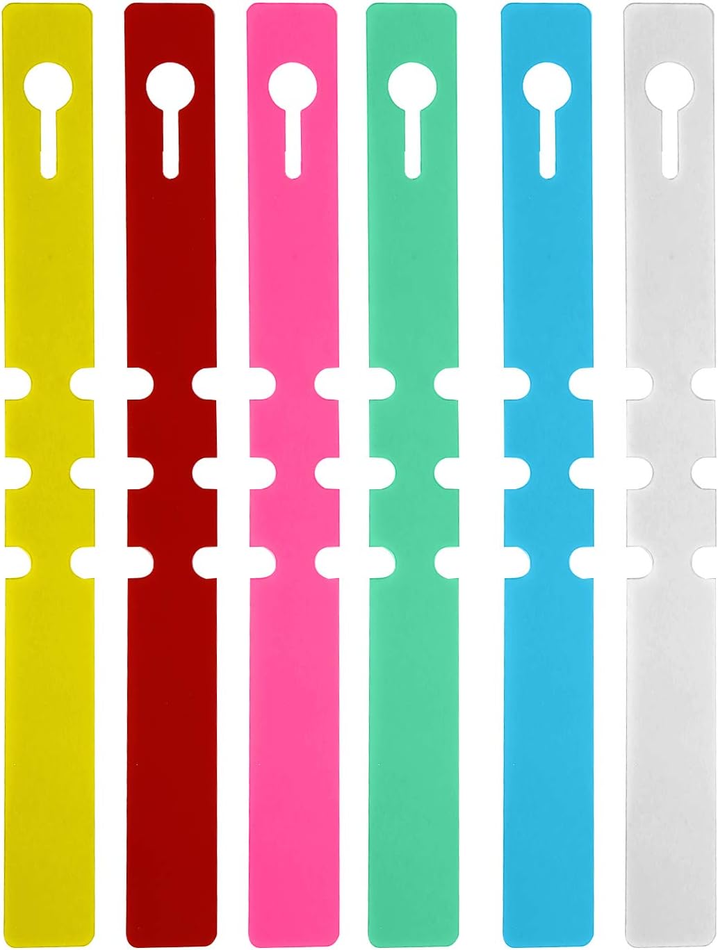 KINJOEK 600 PCS 6 Colors Plant Labels, PVC Plant Tags for Garden Adjustable Waterproof Plant Tags