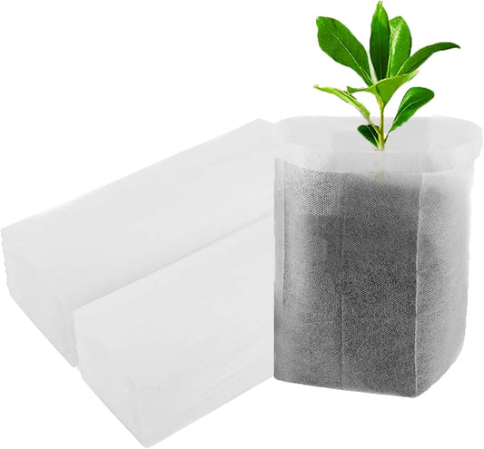 100Pcs Nursery Growing Bags，5.8"x5"nonwoven Fabric Seedlings Grow Bag for Plants，Fabric Plant pots,Potato, Flower, Tomato Solid Seed Starter Bags
