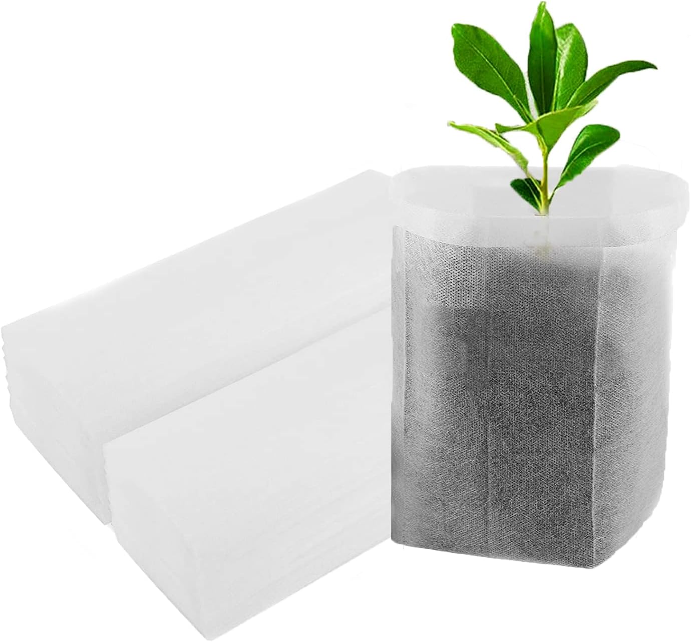 200Pcs Nursery Growing Bags, 5.8"x5" Small Grow Bag for Plants, Fabric Plant pots, Potato, Flower, Tomato Solid Seed Starter