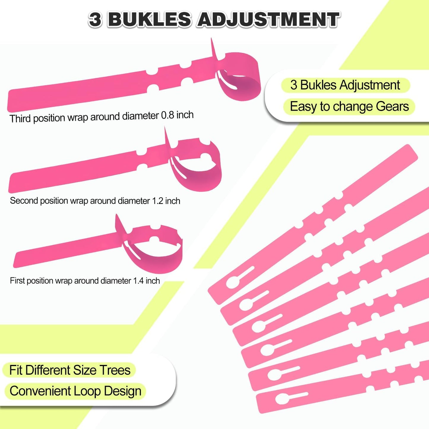 Plant Labels Yuanling Plastic Plant Tree Tags Wrap Around Hanging Tags Nursery Tree Markers Adjustable Garden Labels for Indoor Outdoor Gardening Plants (Pink)