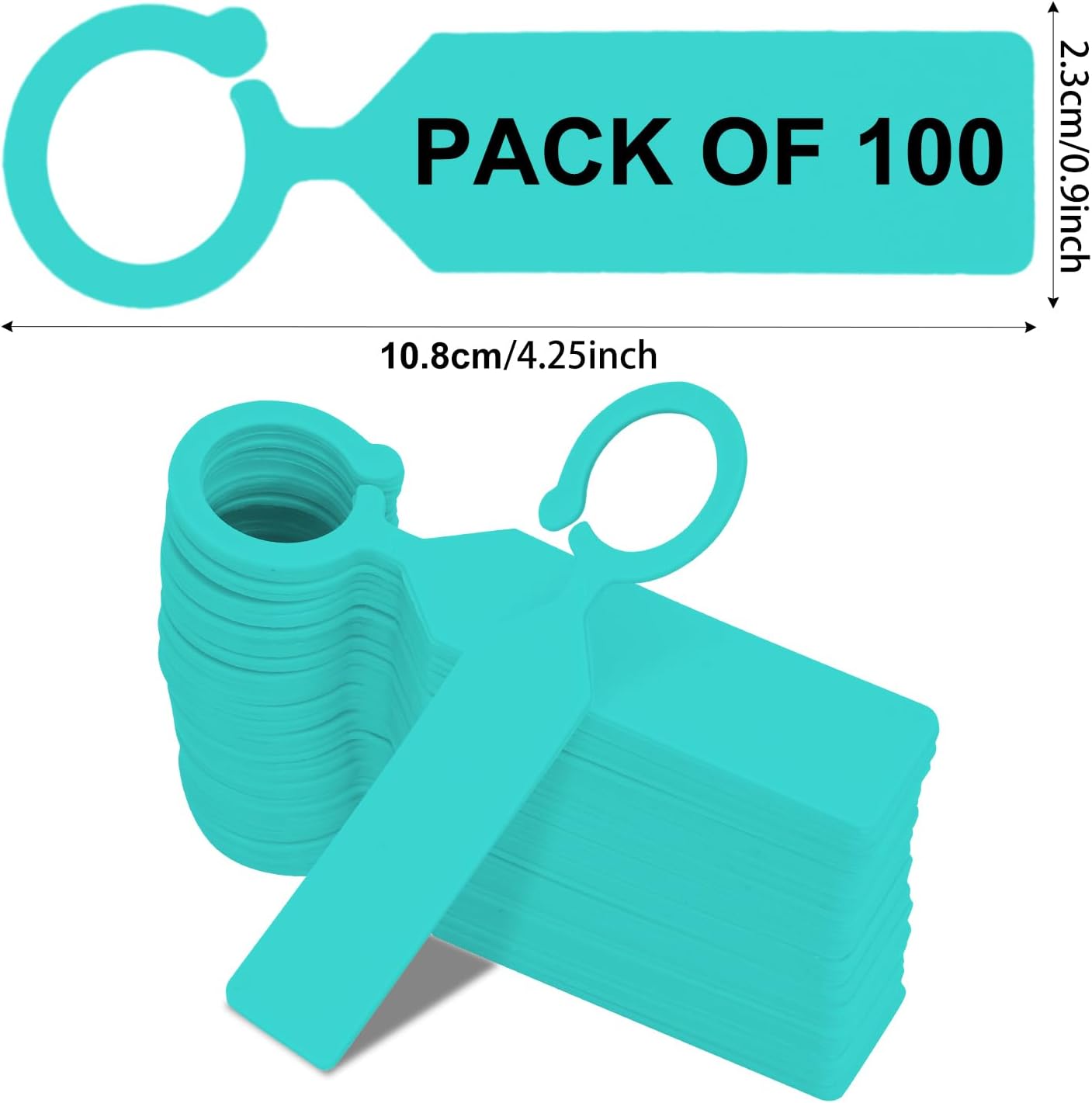 Plant Labels Yuanling 100Pcs Plastic Waterproof Plant Tree Tags Nursery Garden Markers for Indoor Outdoor Gardening Plants Vegetables Flowers Potted (Teal Color with 1 Marker Pen)
