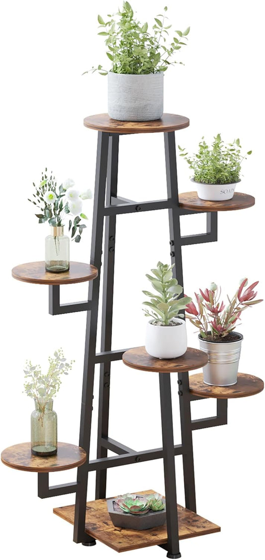 7 Tier Plant Stand Indoor, Tiered Plant Stands for Indoor Plants Multiple, Corner Flower Stand for Living Room, Multi-Layer Vintage Design Plant Shelf