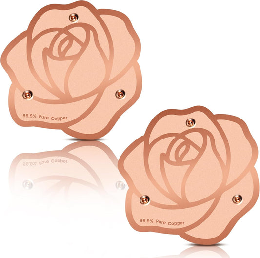 Bird Bath Copper Disk,Bird Bath Purification Disk 0.6mm Reinforced 99.99% Pure Copper Cleaning Disk with 3-Point Support,Fits Outdoor Birdbath & Bowl,Provide Safe Clean Water,Rose-2Pcs