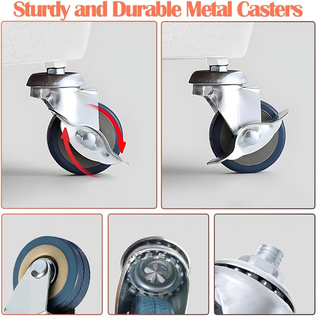 Plant Caddy with Wheels, Heavy Duty Plant Stand with Universal Wheels, Round Pot Trolley for Indoor Outdoor,18inch White