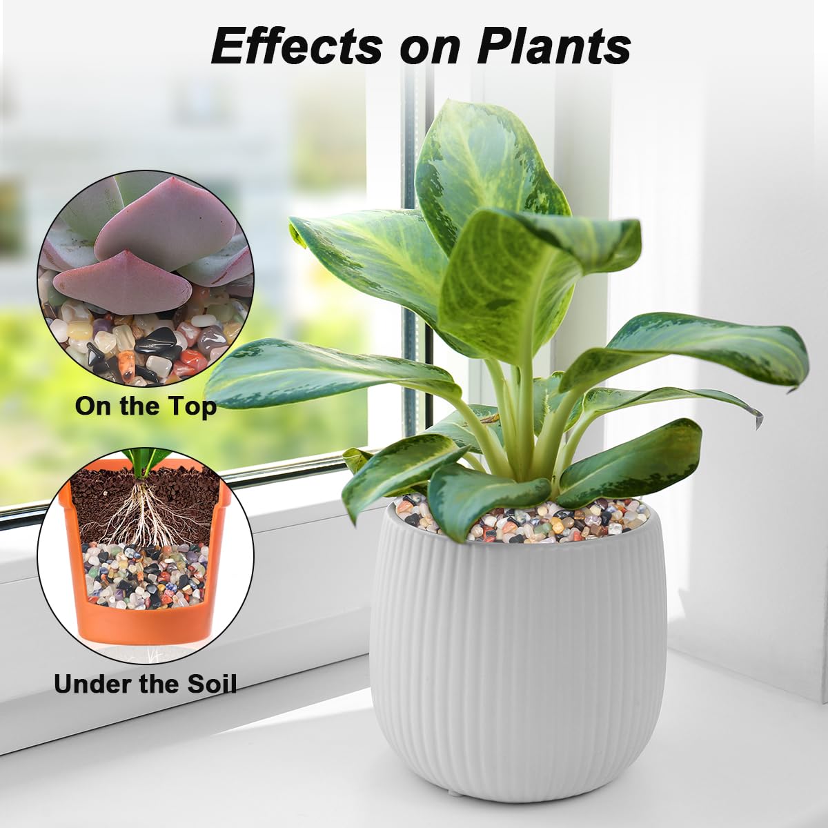 Vase Filler,Landscaping Pebbles, River Rocks Decorative Ornamental Pebbles, DIY Smoothed Rocks for Potted Plant Resin Art Vase Fillers Aquarium Gravel Rocks (Mixed Color, 2 Pounds)