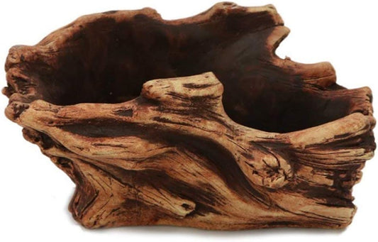 Dahlia Driftwood Stump Log Concrete Planter/Succulent Pot/Plant Pot, 8.2L x 5.9W