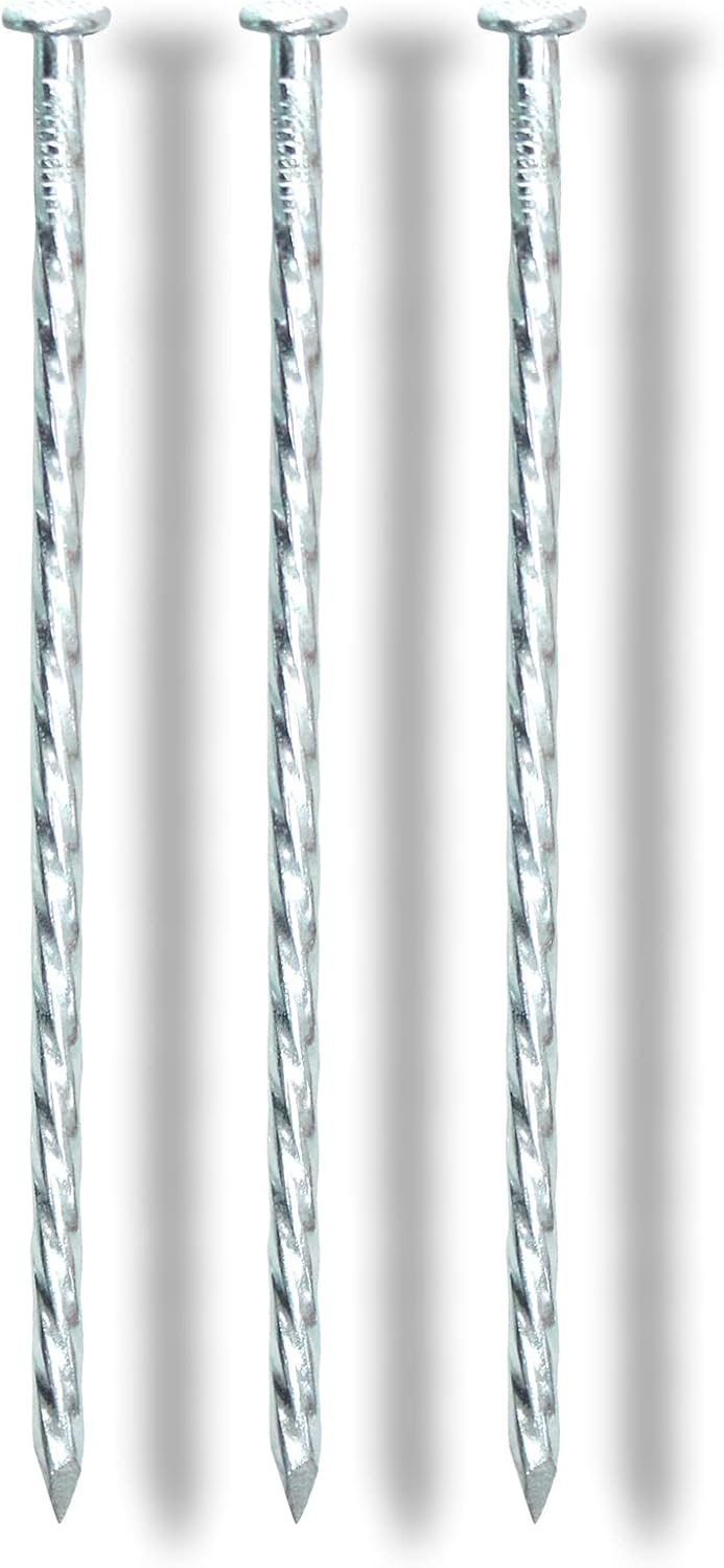 6-Inch Landscape Stakes Spiral Galvanized Landscape Spikes for Weed Barrier, Carpentry, Tent (150)