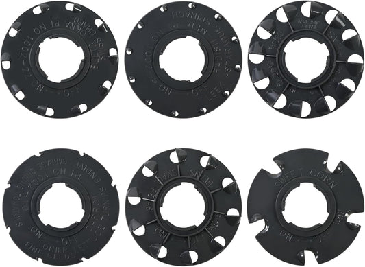 60009 Set 6 Standard Seed Plates Compatible with Earthway 1001-B Seeder,Works for: Sweet Corn, Radish, Leek, Asparagus, Spinach, Carrot, Lettuce, Turnip, Cabbage, Endive,Onion, Tomato, Bean