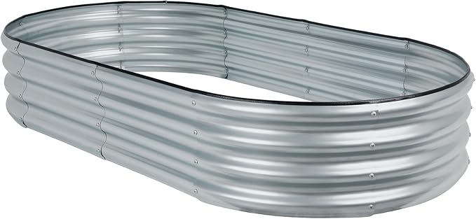 LINEX Galvanized Raised Garden Bed 6x3x1 ft, Metal Raised Garden Beds Outdoor Planter Boxes Clearance for Gardening Vegetables Flowers Herbs Above Ground