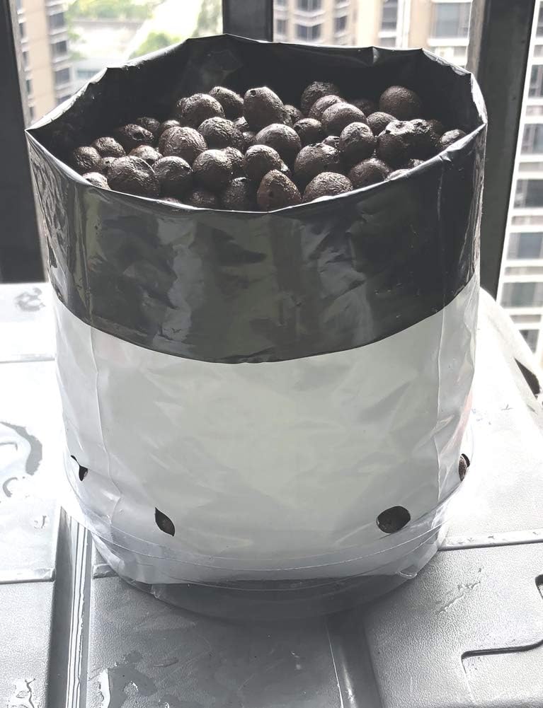 HORTIPOTS 0.5 Gal Black and White Plastic Grow Bags 1/2 Gallon (Pack of 100)