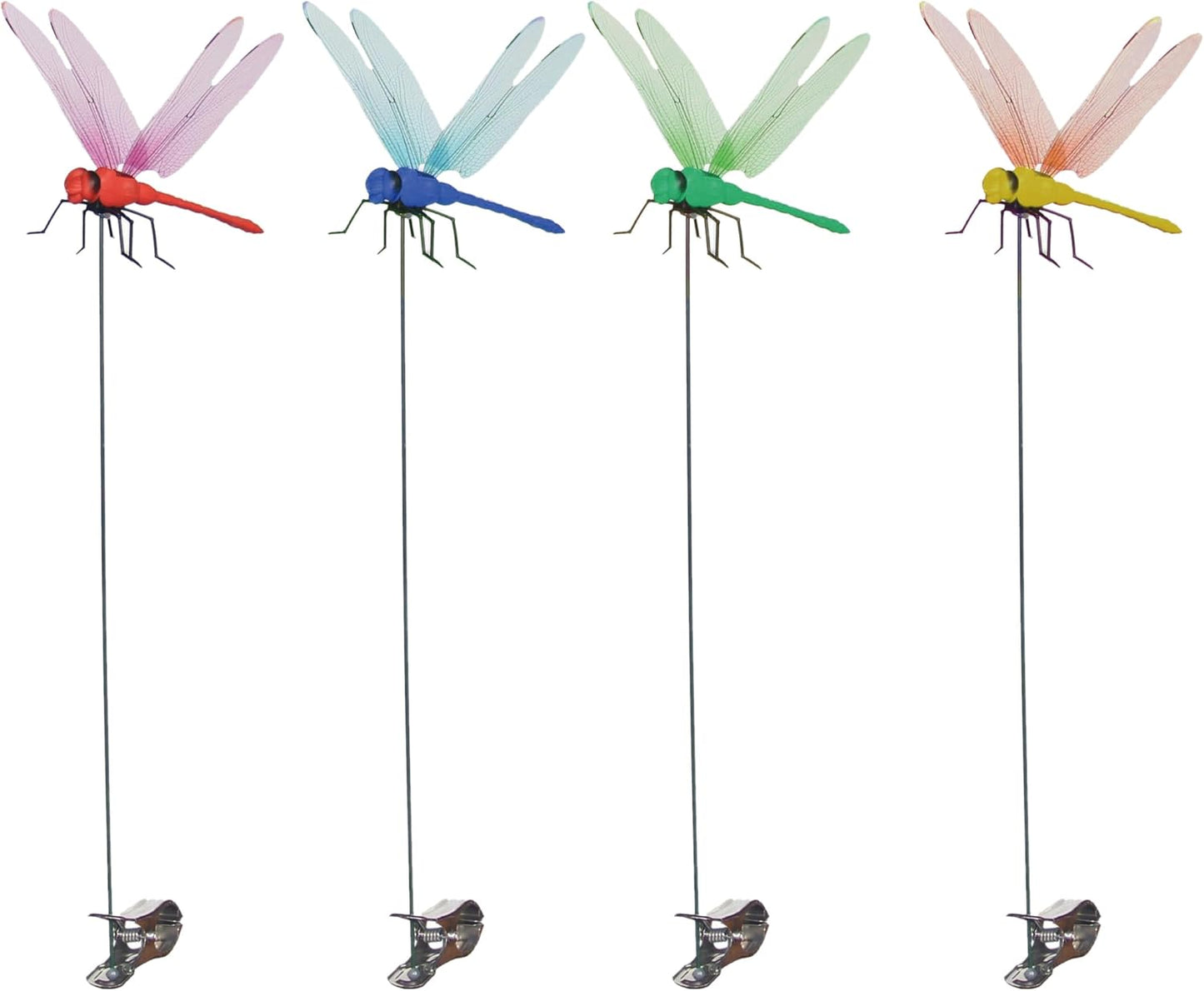 8 PCS Fake Dragonfly Clips，3D Outdoor Simulation Dragonfly Decoration Clip, Suitable for Outdoor Garden and Courtyard Decoration, Decorating Terrace Plants and Flowers, Decorating Hats and Clothes