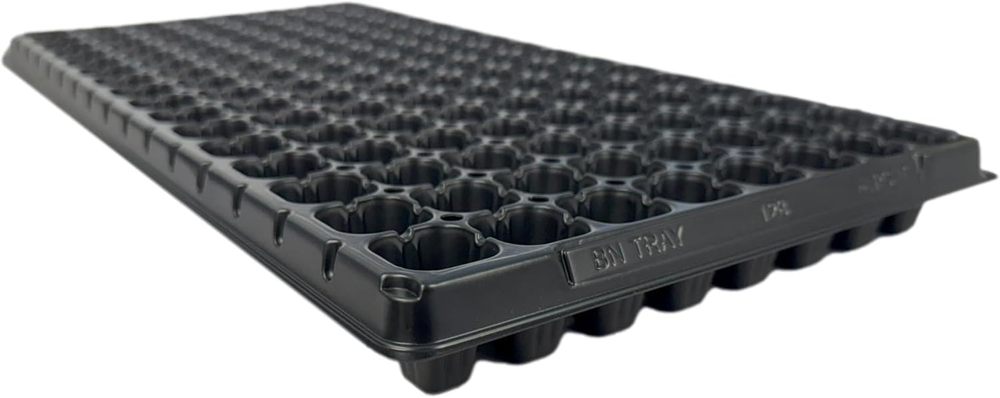 128 Cell Seedling Plastic Nursery Trays, 10 Pack, Thick Durable Germination Plug Trays, 1280 Cells Reusable Plant Propagation