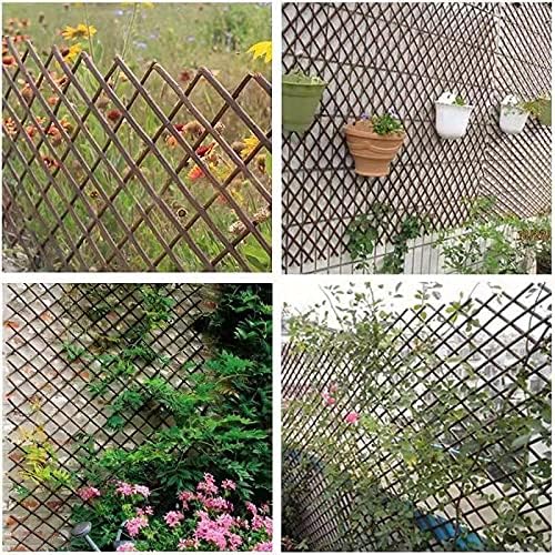 Nature Willow Trellis Expandable Plant Support Plant Climbing Lattices Trellis Willow Expandable Trellis Fence for Climbing Plants Support 36x92 Inch,Double Panel (1)