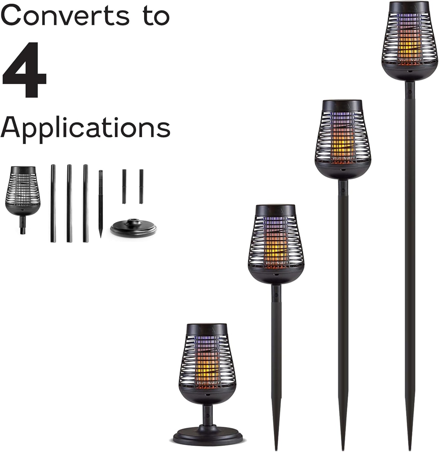 PIC Solar Insect Killer Torch (DFST), Bug Zapper and Accent Light, Solar Bug Zapper - Kills Bugs on Contact