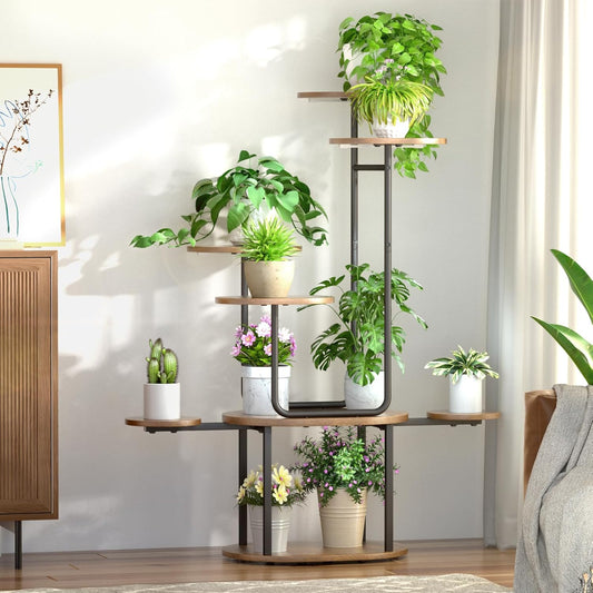 Plant Stand Indoor 8 Tier, Corner Plant Stand for Indoor Plants, 38.58" Tall Plant Stands, U-Shape Corner Shelf for Multiple Plants, Metal Plant Shelf for Living Room, Balcony, Patio, Garden