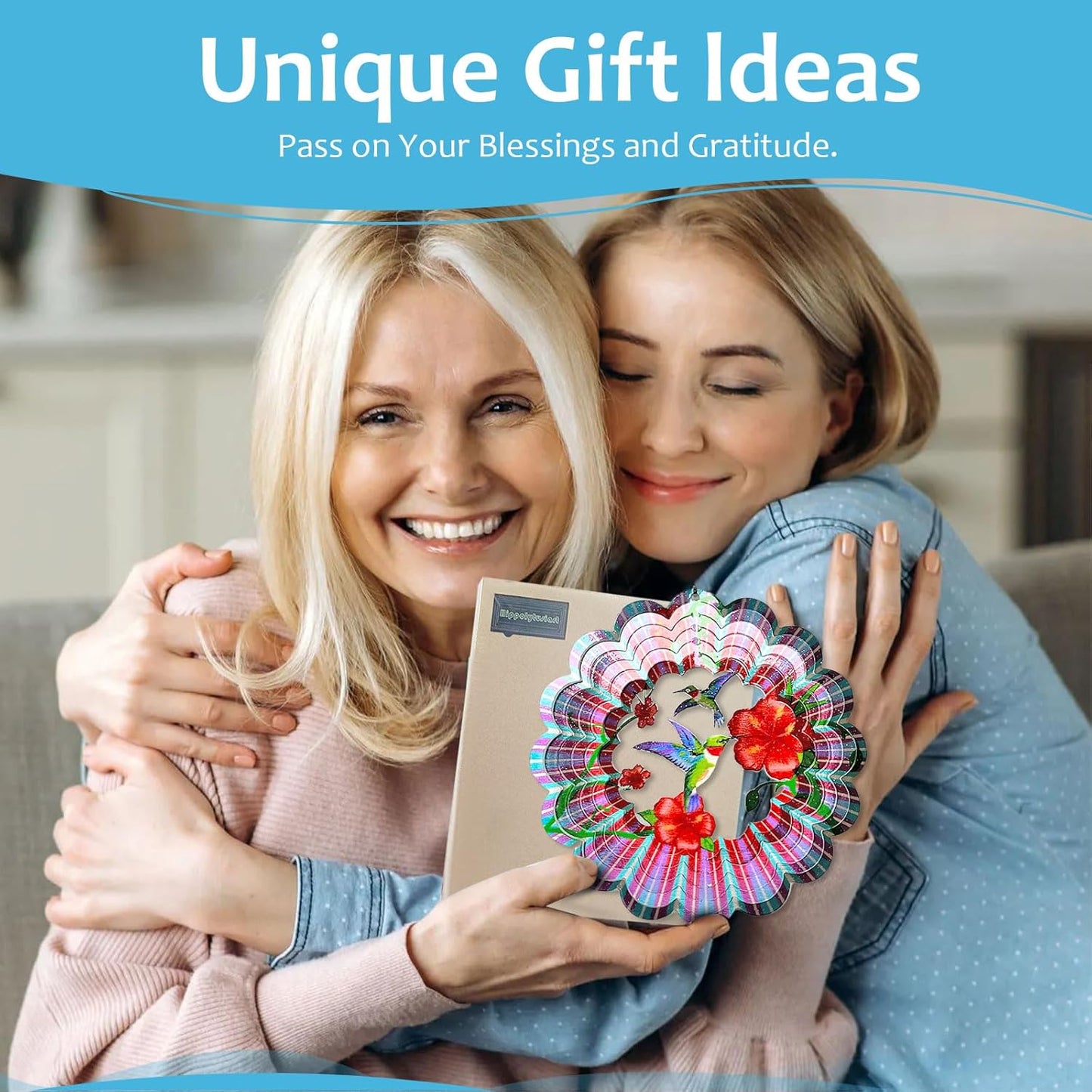 Hummingbird Wind Spinners Outdoor,6in Mandala Wind Spinner Hummingbird Gift for Women Men,Wind Spinner for Yard and Garden,Wind Sculpture for Yard Art Decorations,Christmas Decoration