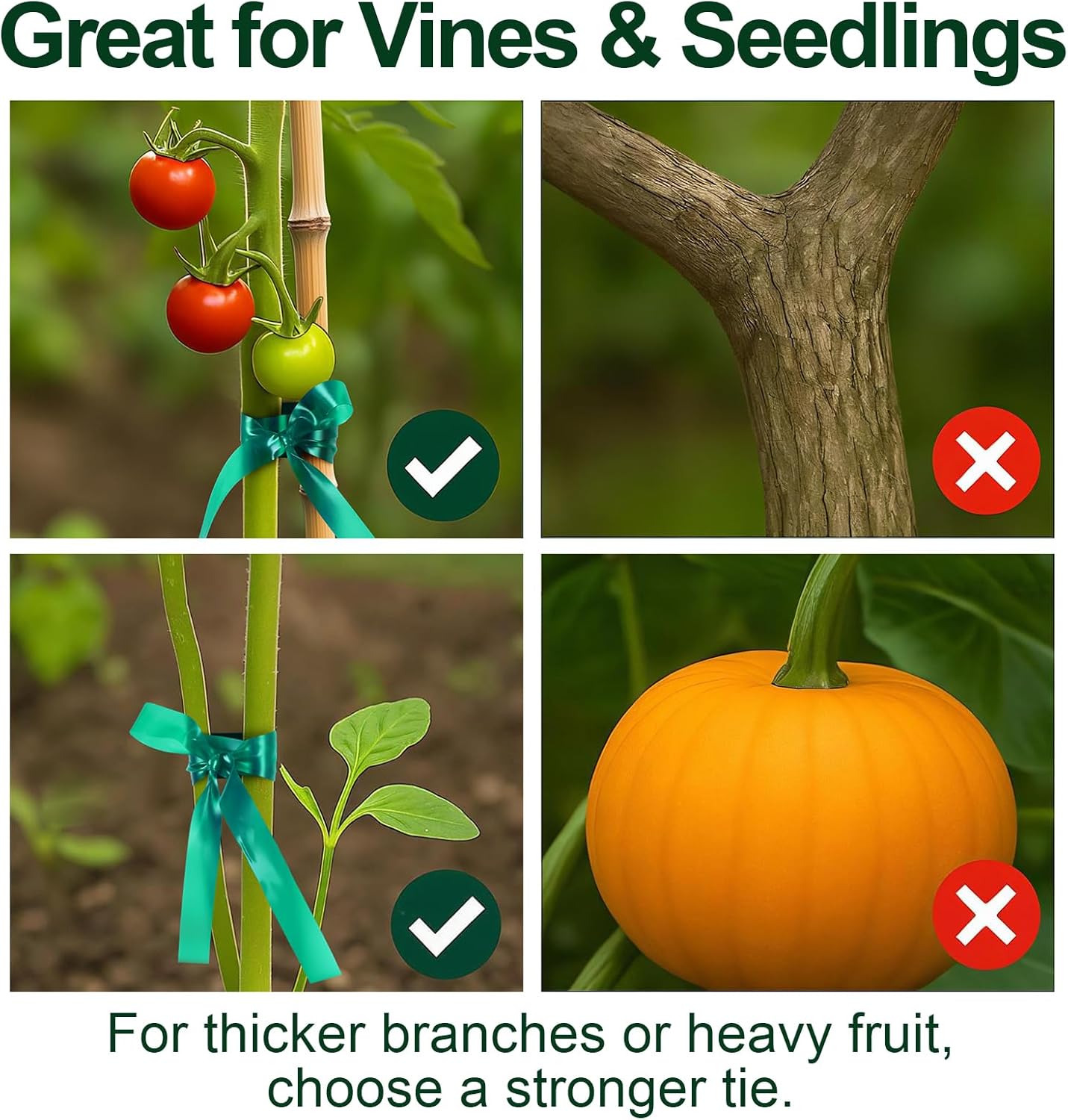 Stretch Plant Tie Tape – Reusable PVC Garden Ties for Plants, Green Flexible Garden Tape for Branches, Vines, Shrubs, Flowers, Trees, Indoor & Outdoor Use (196 ft)